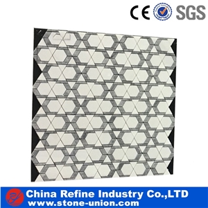 Hexagon Mosaic Tiles,Bianco Carrara Mosaic