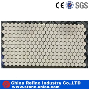 Hexagon Mosaic Tiles,Bianco Carrara Mosaic