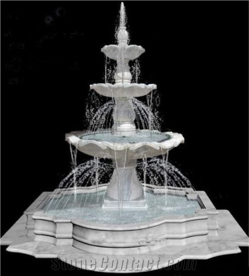 Large Outdoor Garden White Marble Pool Fountain