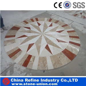 Mixed Marble Round Mosaic Water Jet Medallions