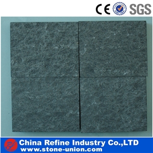 Mongolia Black Basalt Tiles, Flamed Floor Tiles