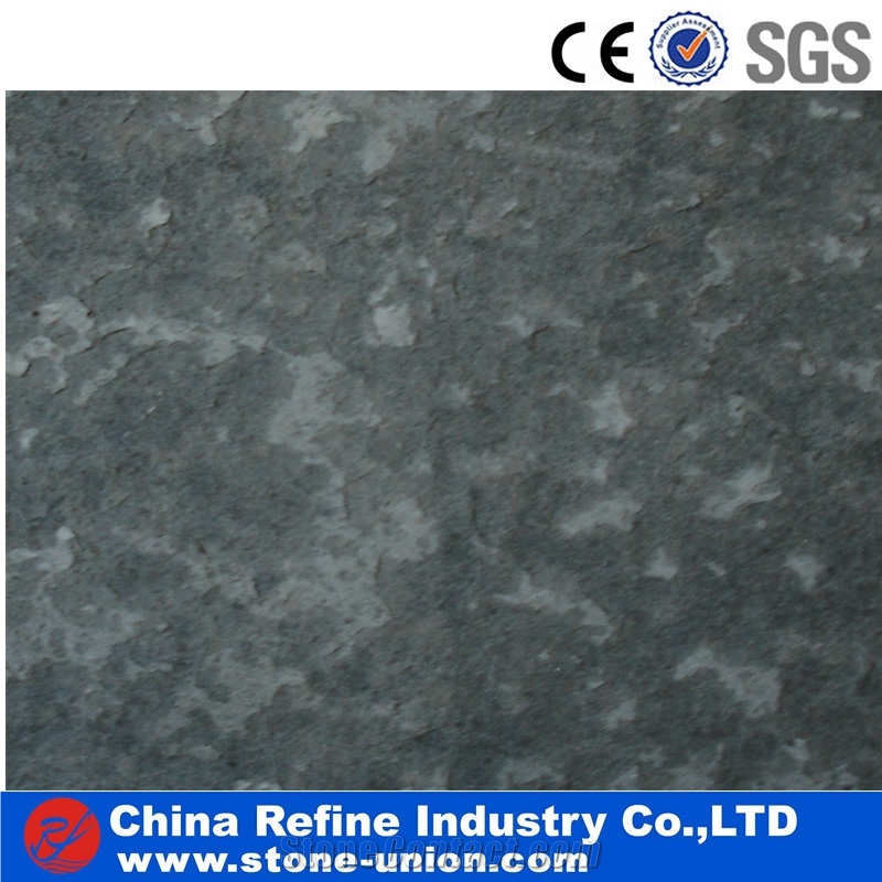 Mongolia Black Basalt Tiles, Flamed Floor Tiles