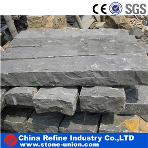 Natural Split Hainan Black Basalt Kerbstone