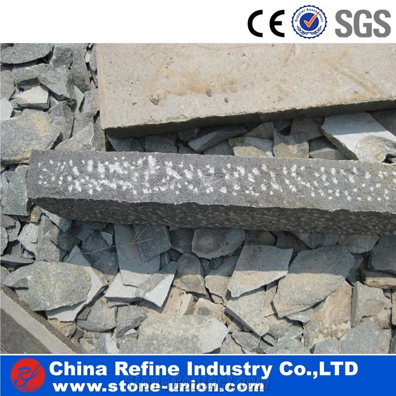 Natural Split Hainan Black Basalt Kerbstone