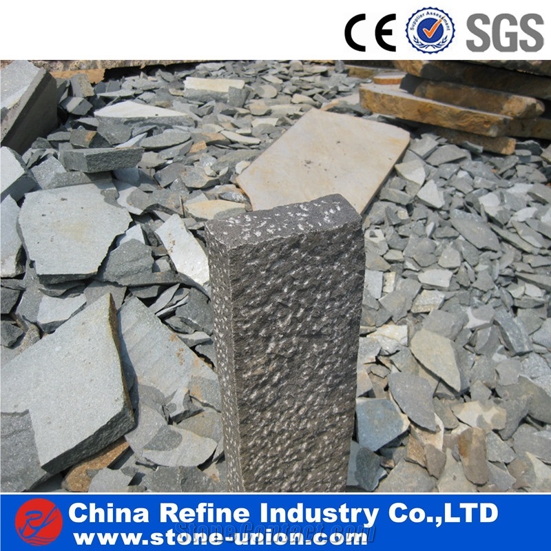 Natural Split Hainan Black Basalt Kerbstone