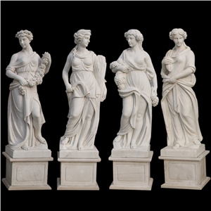 Polished Angel Sculptures White Marble Statue