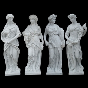 Polished Angel Sculptures White Marble Statue