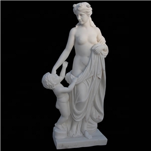 Polished Angel Sculptures White Marble Statue