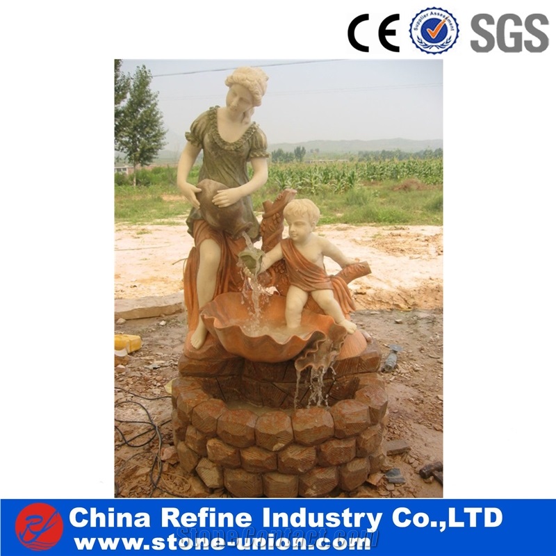 White Marble Carving Stone Fish Fountain
