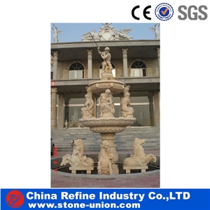 Yellow Sandstone Decorative Carving Fountain