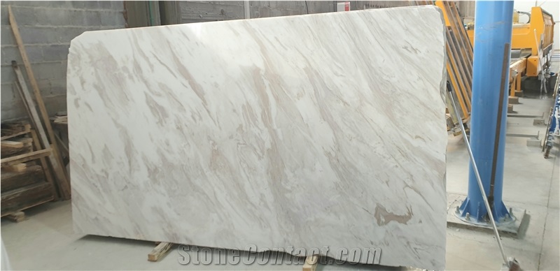 Volakas Diagonal White Marble Slabs