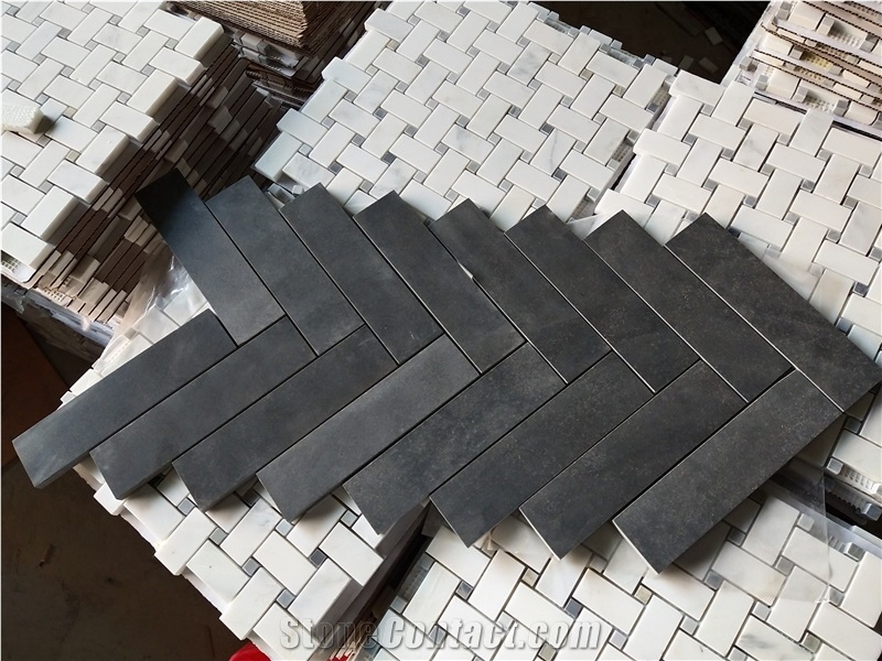 Black Basalt Mosaic Wall Floor Tiles