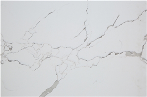 Calacatta Pearl White Quartz Slab for Countertop