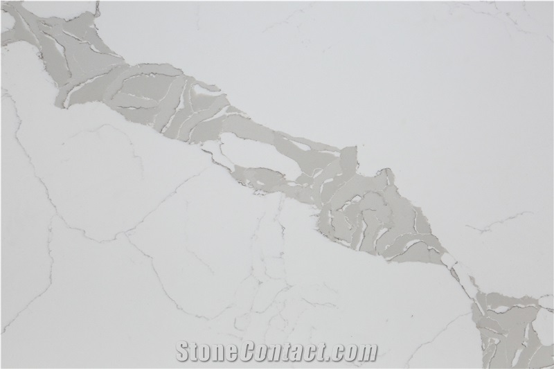 Calacatta Pearl White Quartz Slab for Countertop