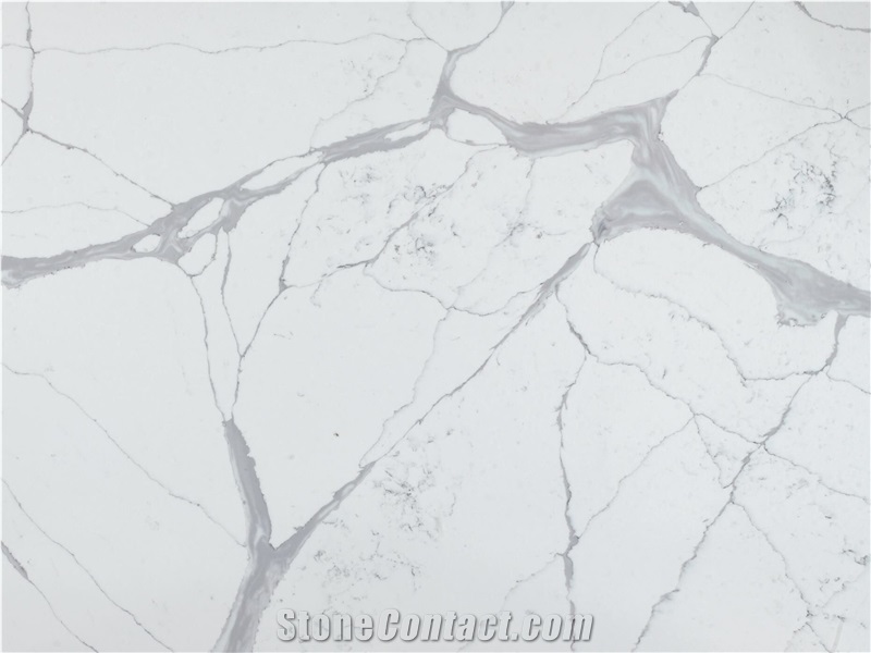 Calacatta Vicenza White Quartz Slabs Countertops