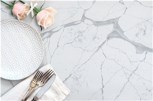 Calacatta Vicenza White Quartz Slabs Countertops
