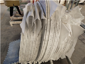 Round Carrara White Marble Table Top