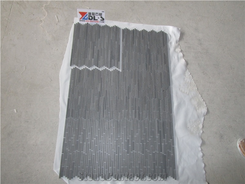 Basalt Andesite Grey Hone Mosaic Linear Tile Stone