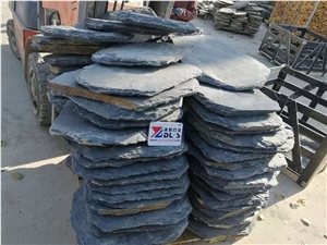 Black Slate Round Garden Stepper Stone Paver