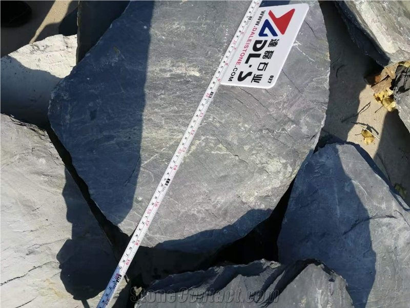 Black Slate Round Garden Stepper Stone Paver