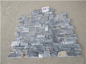 Blue Quartzite Brick Stacked Stone Wall Cladding Blue Quartzite Brick Stacked Stone Wall Cladding