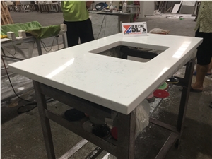 Carrara White Quartz Silestone Kitchen Countertops