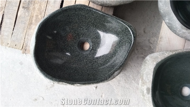 China River Stone Sinks Wash Basins Bathroom Set