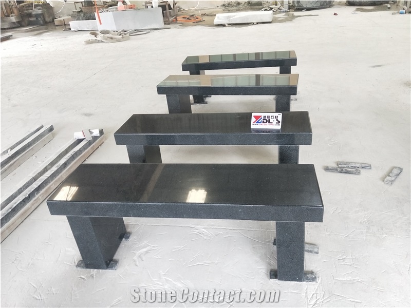 G654 Grey Black Granite Garden Street Bench Chairs