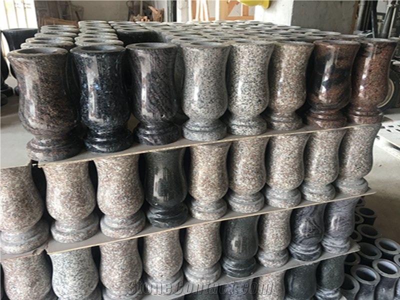 Grave Memorial Monumental Granite Vases