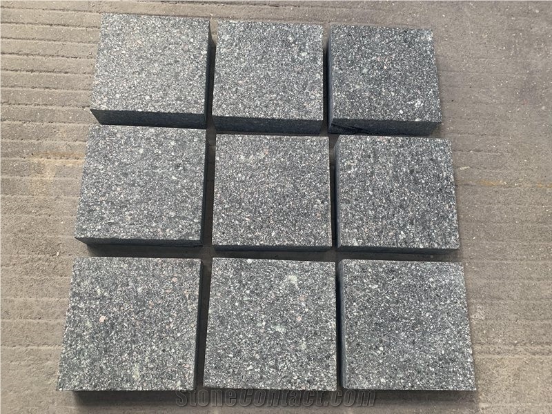 Green Porphyry Flamed Cobblestone Paving Sets