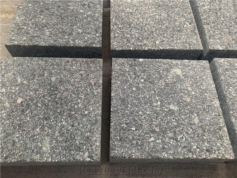 Green Porphyry Flamed Cobblestone Paving Sets