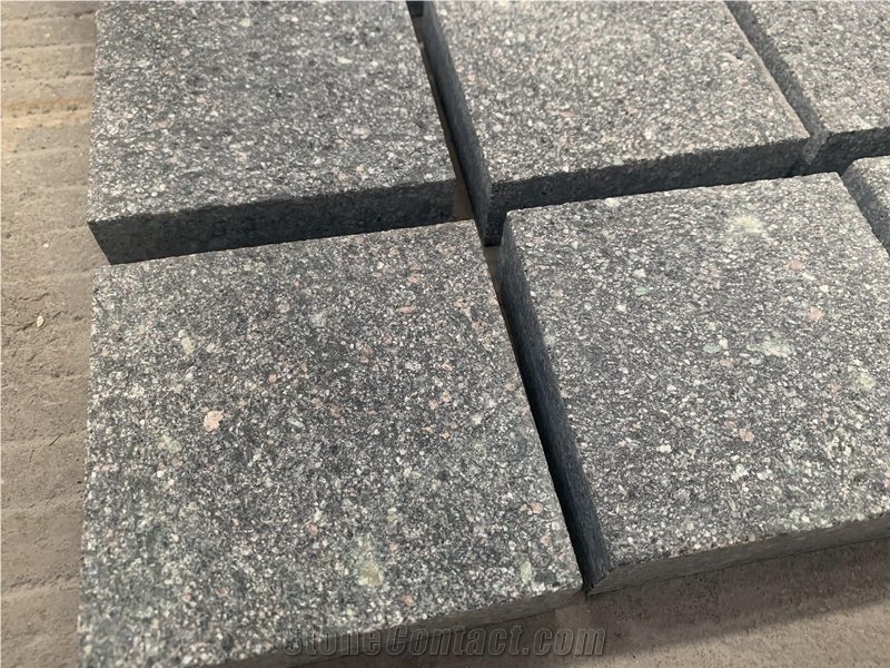 Green Porphyry Flamed Cobblestone Paving Sets