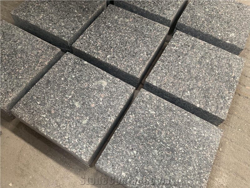 Green Porphyry Flamed Cobblestone Paving Sets