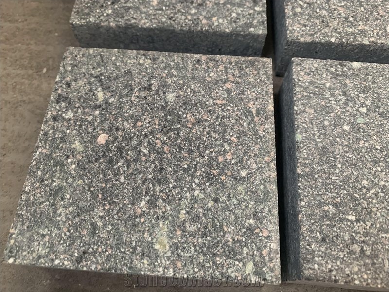 Green Porphyry Flamed Cobblestone Paving Sets