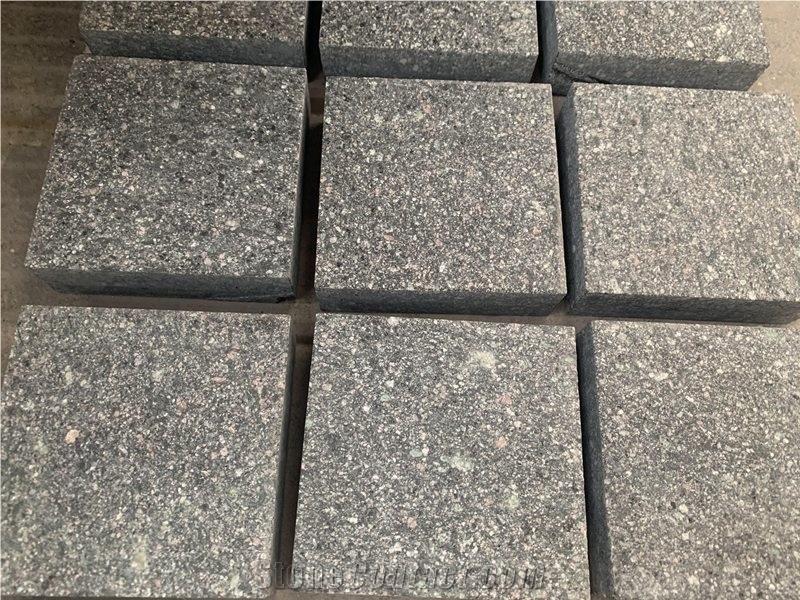 Green Porphyry Flamed Cobblestone Paving Sets