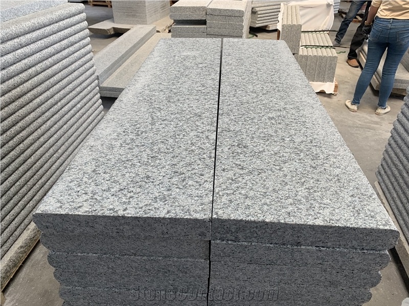 Grey Granite Stone Bullnose Stair Treads Steps