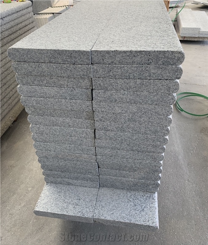 Grey Granite Stone Bullnose Stair Treads Steps
