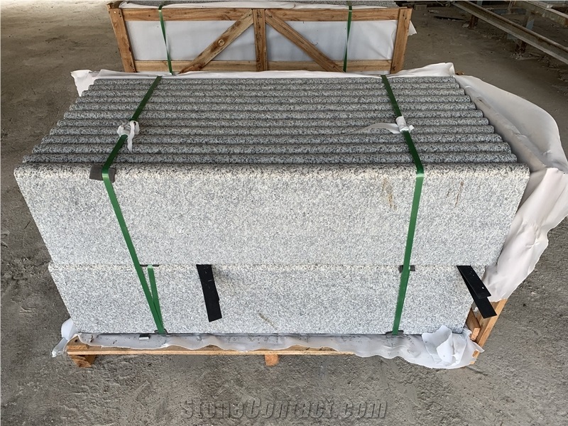 Grey Granite Stone Bullnose Stair Treads Steps