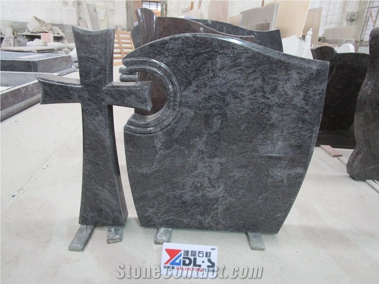 Hungary Bahama Blue Granite Cross Headstones