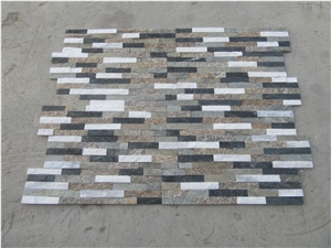 Multicolor Quartzite Split Face Culture Stone Veneer
