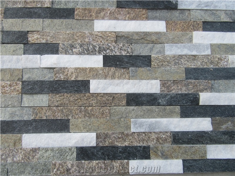 Multicolor Quartzite Split Face Culture Stone Veneer