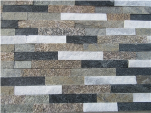Multicolor Quartzite Split Face Culture Stone Veneer