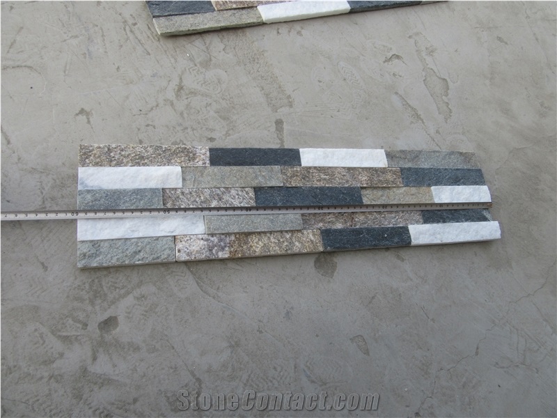 Multicolor Quartzite Split Face Culture Stone Veneer
