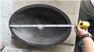 Natural Blue Limestone Honed Oval Sinks Basins