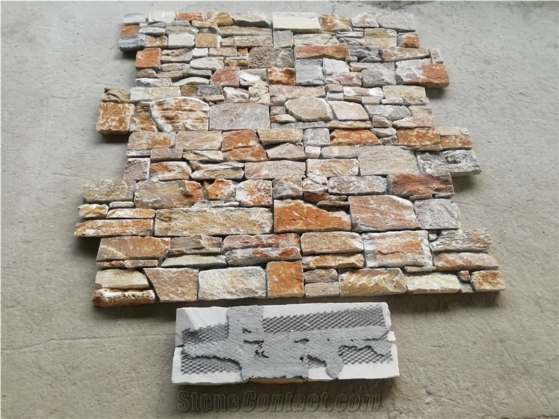 Yellow Wooden,Cultured Stone,Stacked Stone Veneer