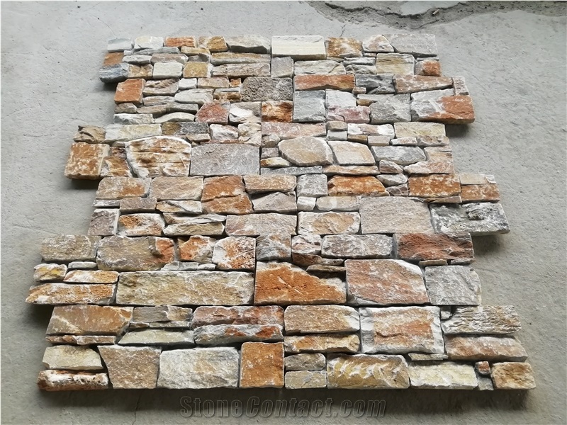 Yellow Wooden,Cultured Stone,Stacked Stone Veneer