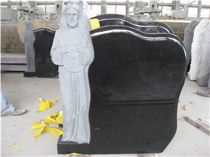 Black Granite Jesus Gravestone Headstone Monument