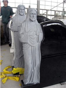 Black Granite Jesus Gravestone Headstone Monument
