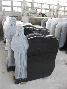 Black Granite Jesus Gravestone Headstone Monument