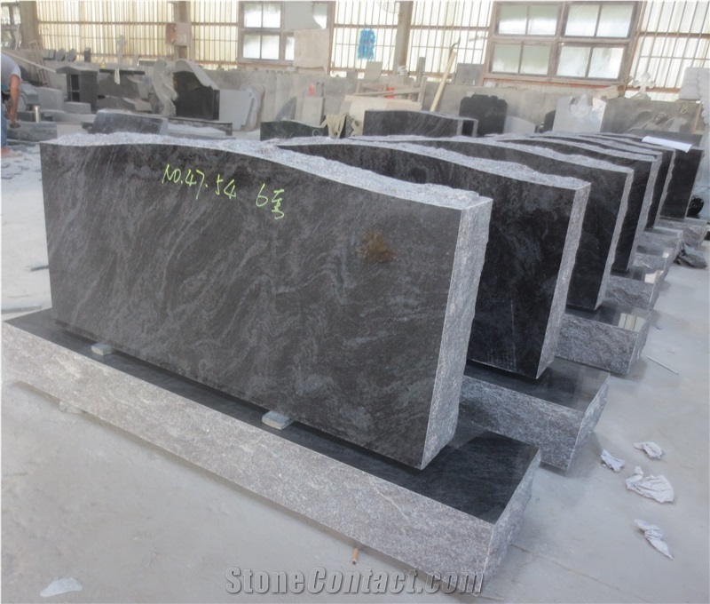 Blue Granite Uprigt Headstones Tombstone Monument